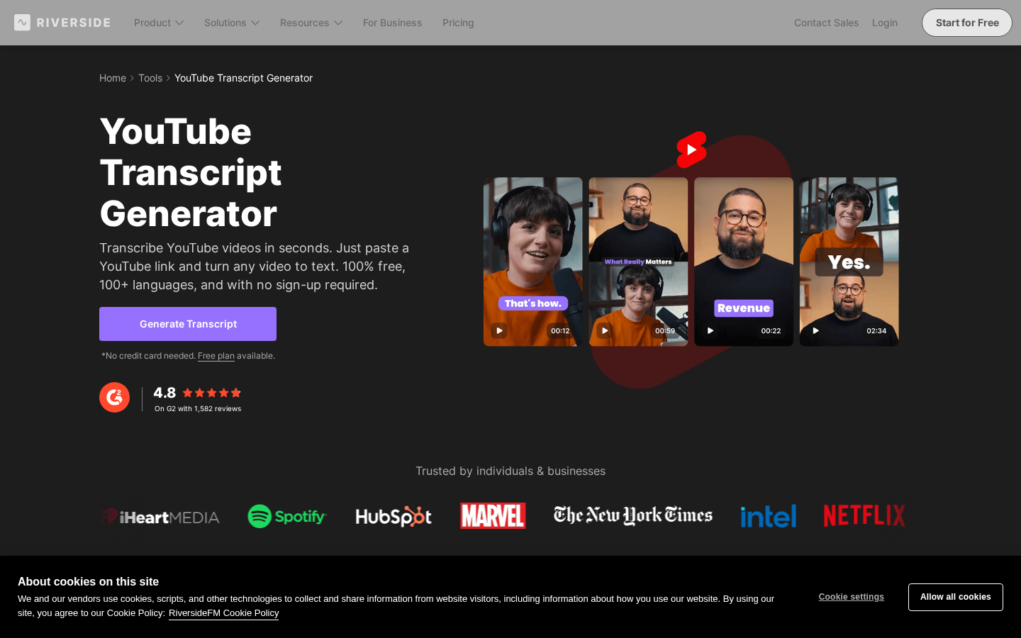 Riverside – YouTube Transcript Generator
